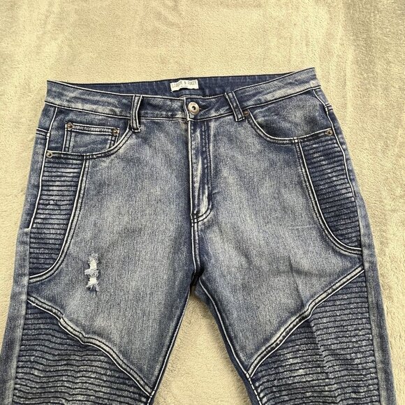 Liquor n Poker Women's 34X25 Denim Jeans Ripped Hip Hop Rapper Rock Rebellious - Picture 10 of 14